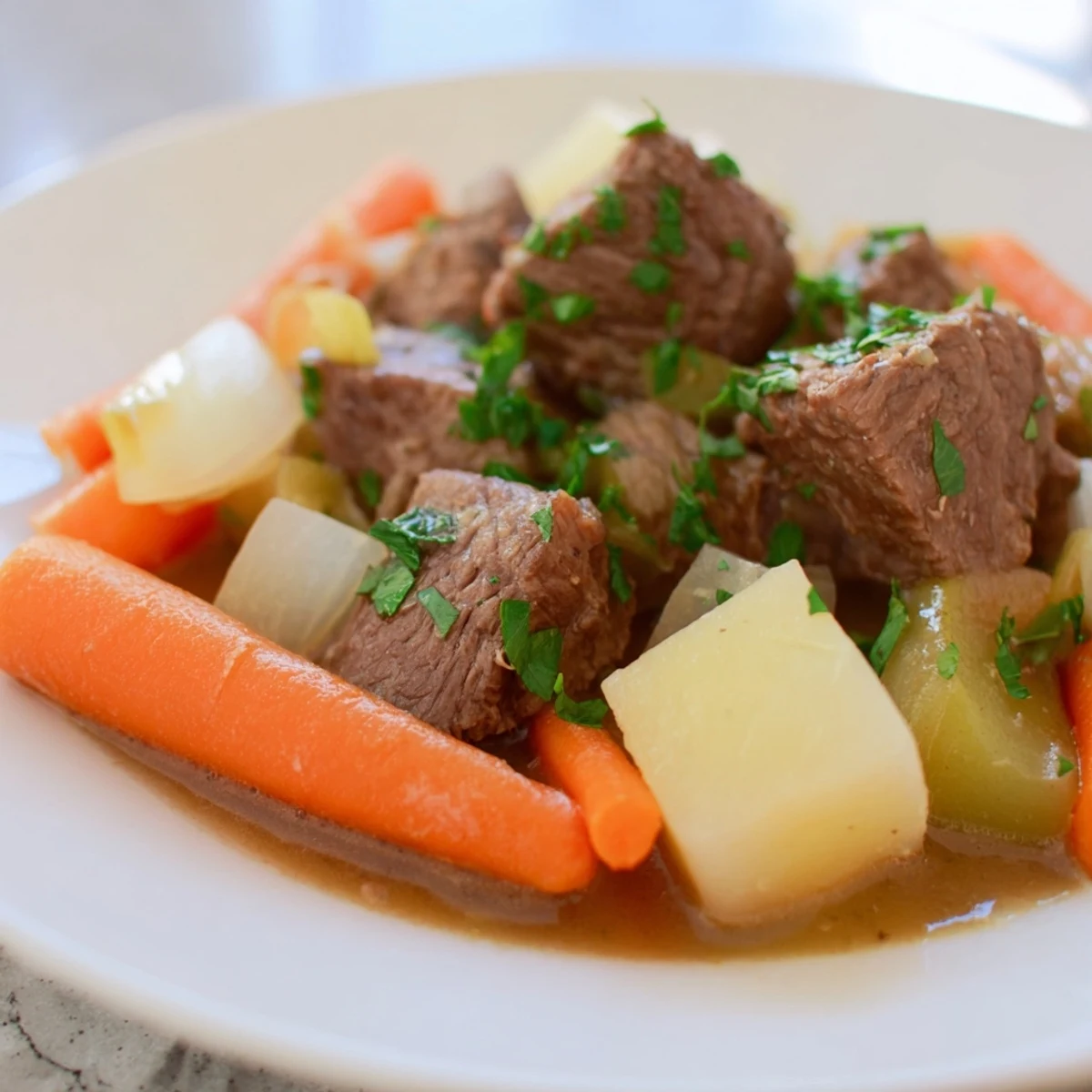 Steaming bowls of rich Lamb Stew with Root Vegetables, featuring tender meat, carrots, parsnips, and potatoes.