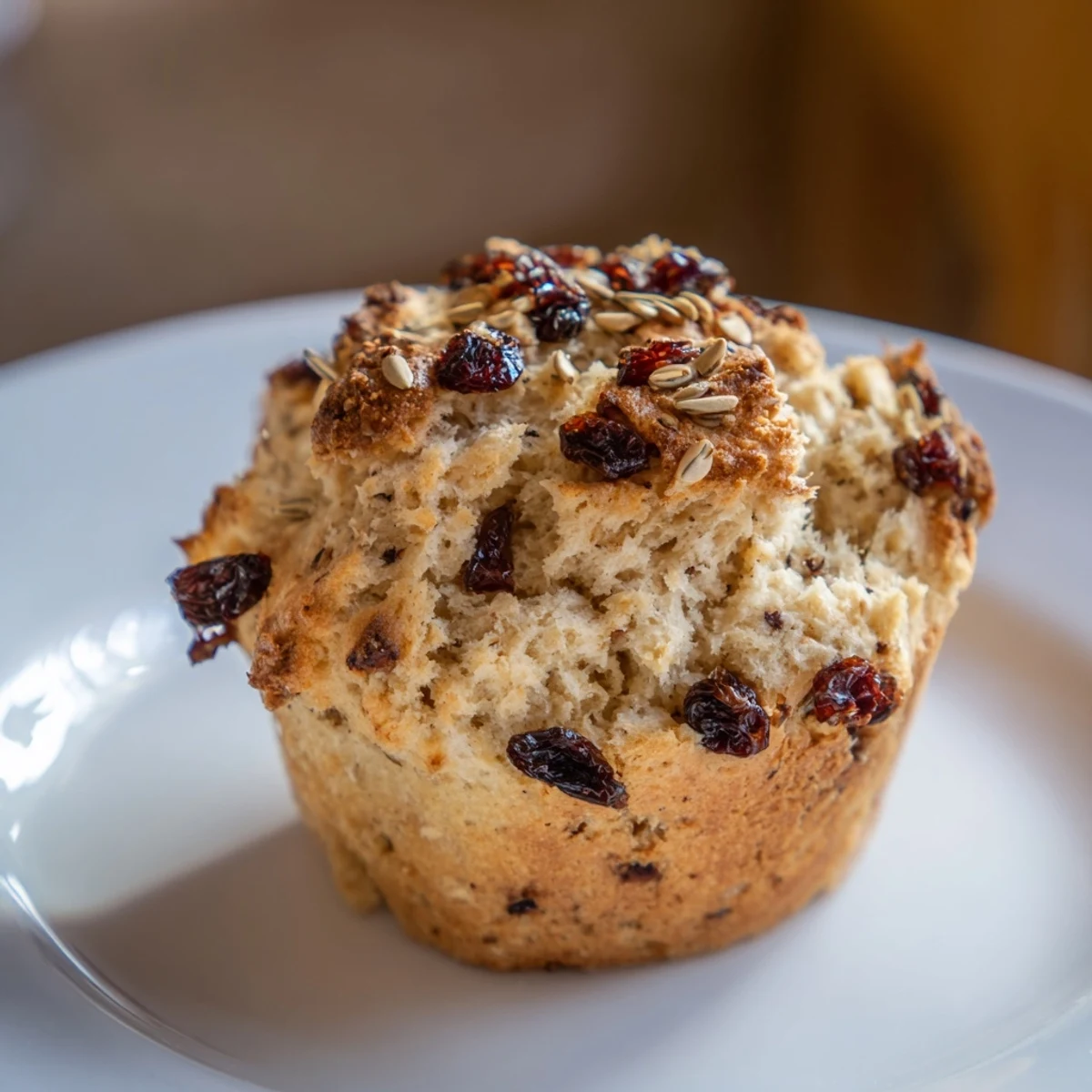 Twelve warm Irish Soda Bread Muffins with Currants are arranged on a cooling rack with a knife nearby.