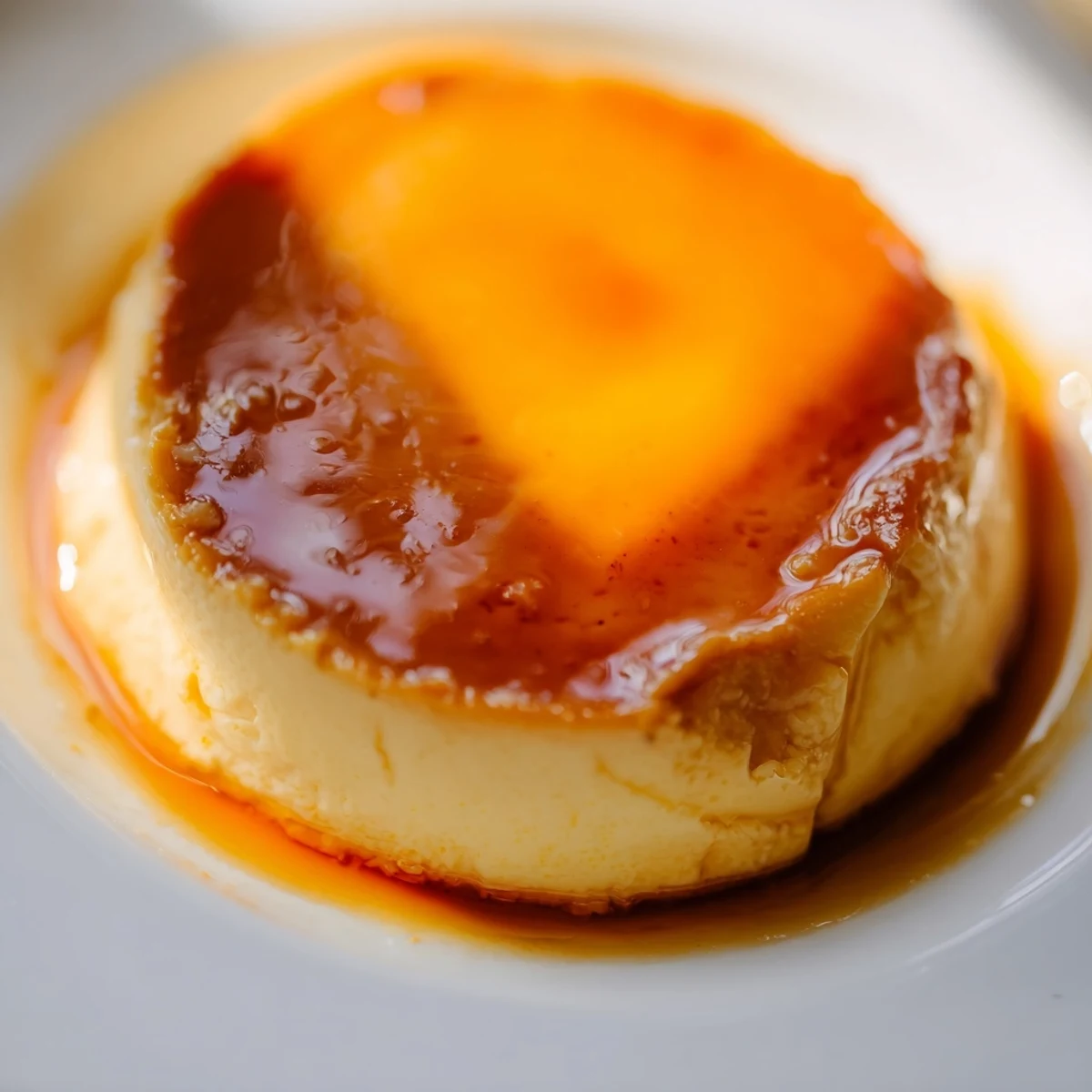 Classic Baked Milk Pudding cooling on a kitchen counter with a fresh berry garnish, ready for a cozy dessert serving.