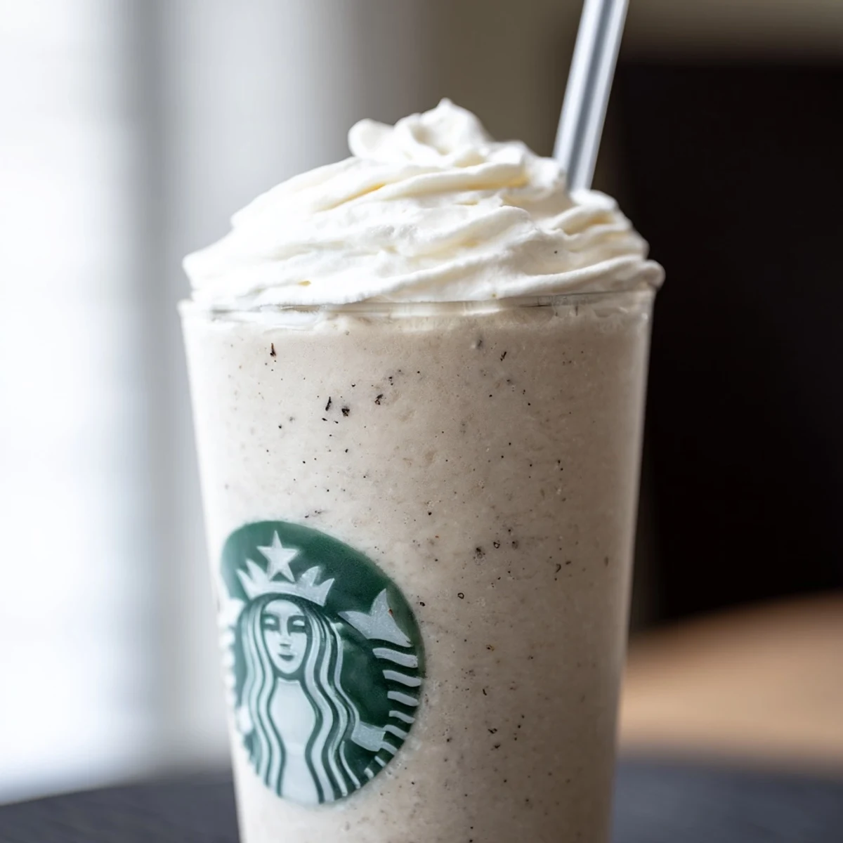 Refreshing homemade Starbucks Vanilla Bean Frappuccino blended with ice, vanilla ice cream, and sweet vanilla bean flavor.