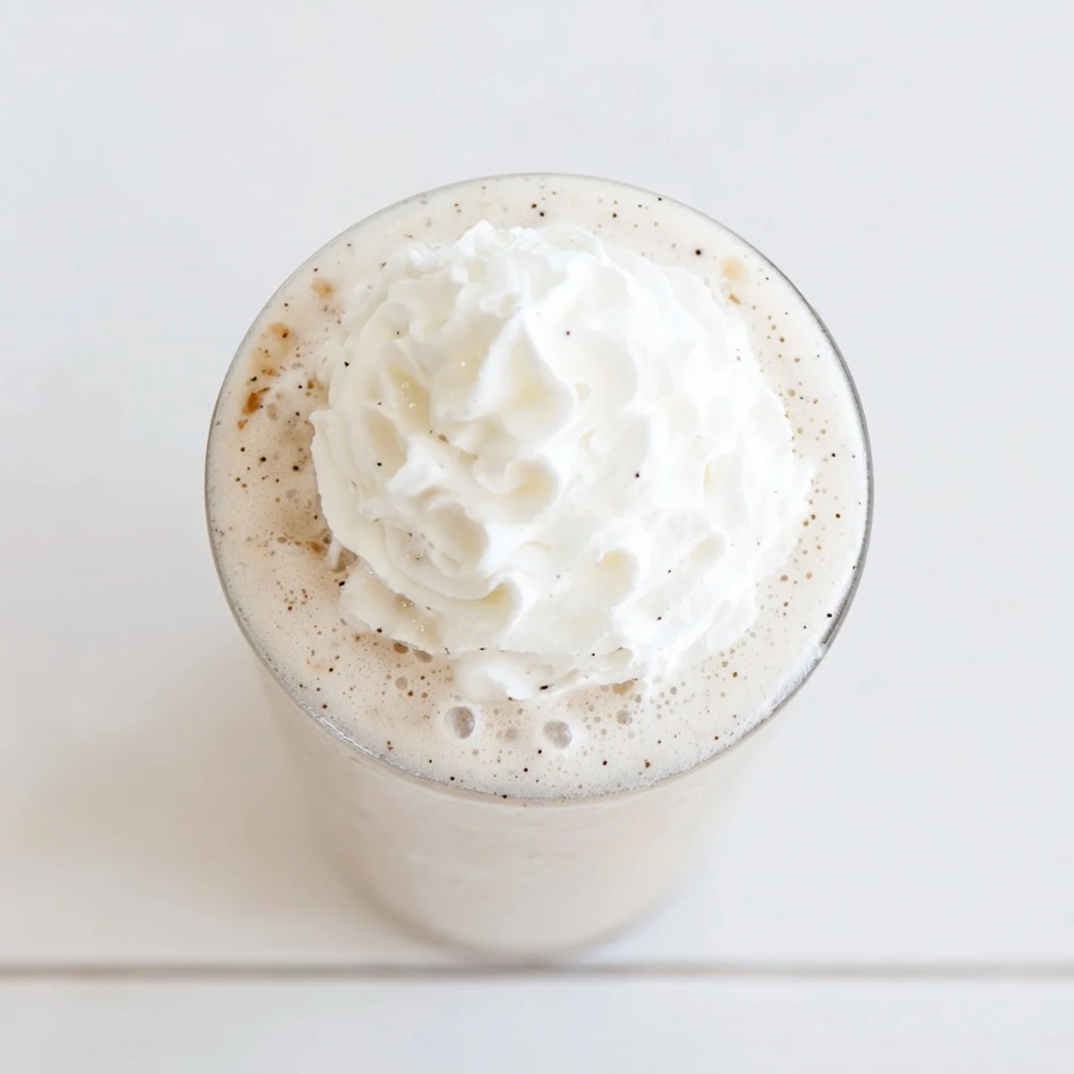 Starbucks Vanilla Bean Frappuccino blended with ice and vanilla bean ice cream.