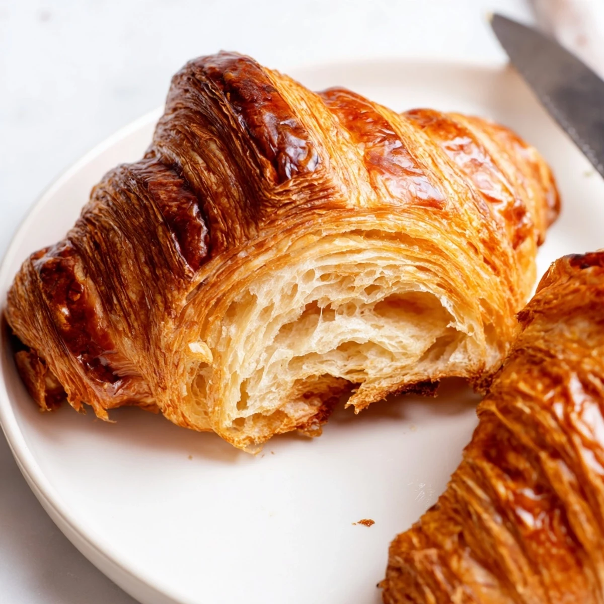 Gluten-free croissants served warm with butter and strawberry jam for breakfast.