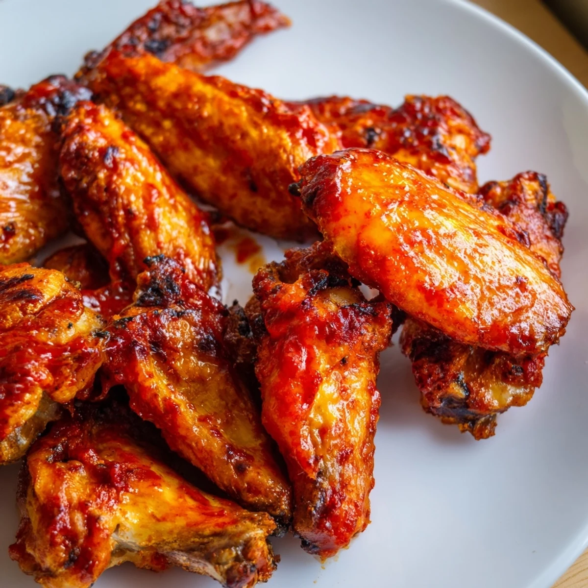 Freshly tossed Crispy Smoked Buffalo Wings with smoky paprika and garlic, arranged next to creamy ranch and crisp celery for a classic game day plate.