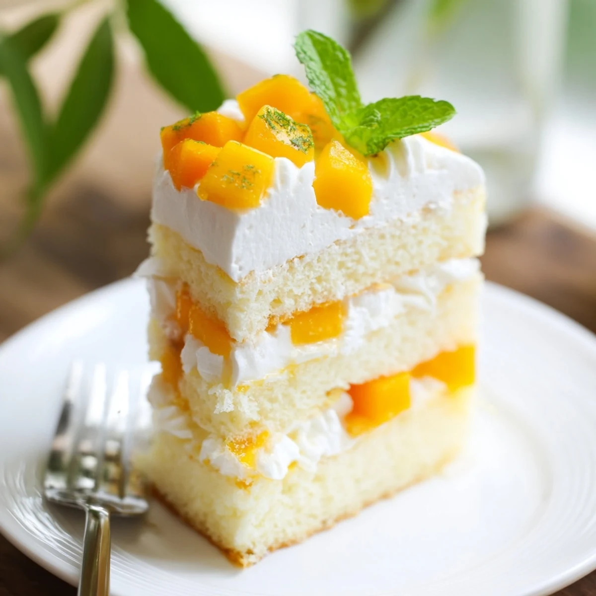 Mini Mango Yuzu Chantilly Cake featuring fluffy sponge layers with vibrant mango and tangy yuzu cream