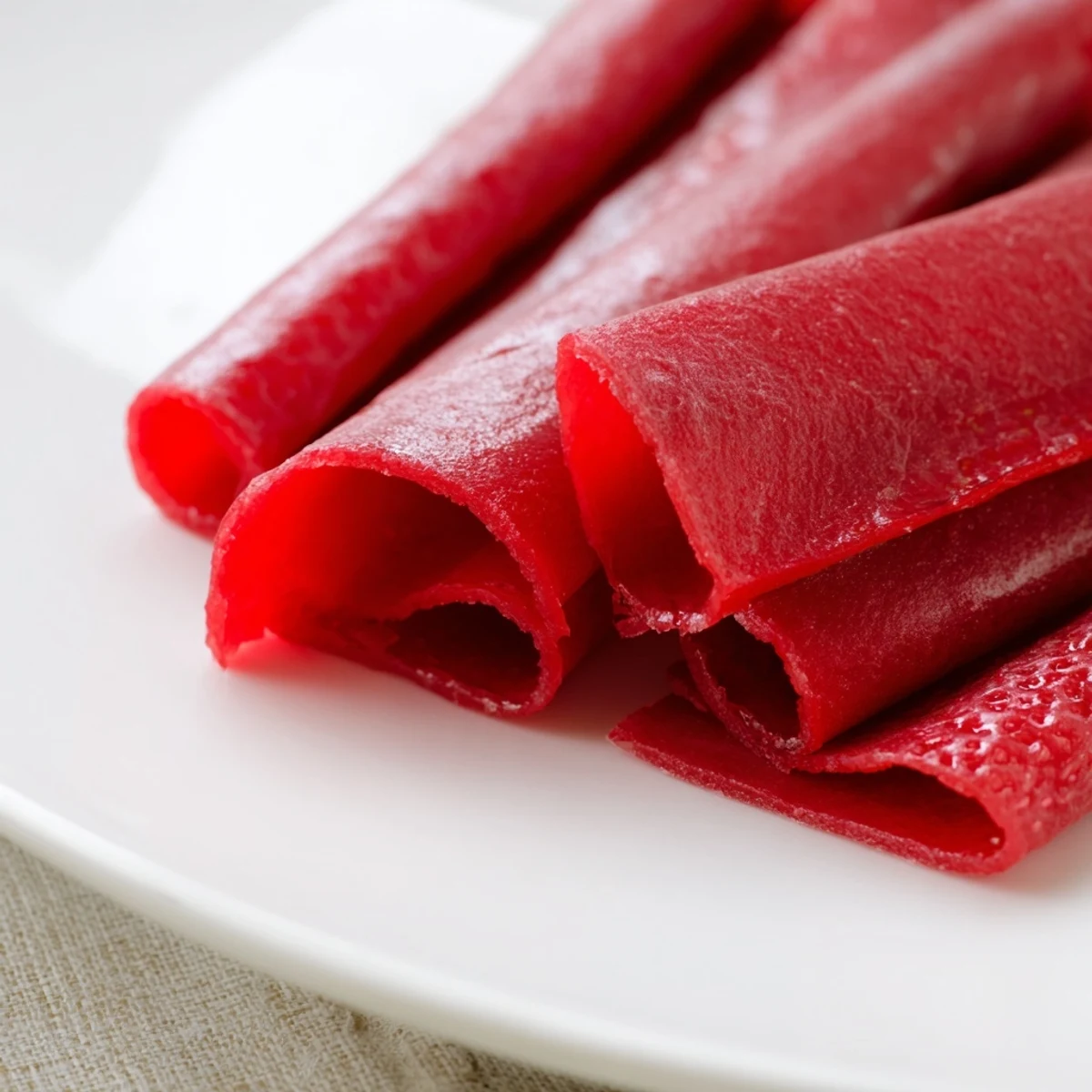 Colorful homemade fruit roll ups spread thinly on a parchment-lined baking sheet ready for dehydrating