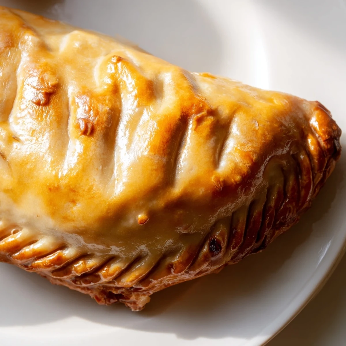 Flaky baked Filipino empanada stuffed pastry revealing colorful vegetable and egg center
