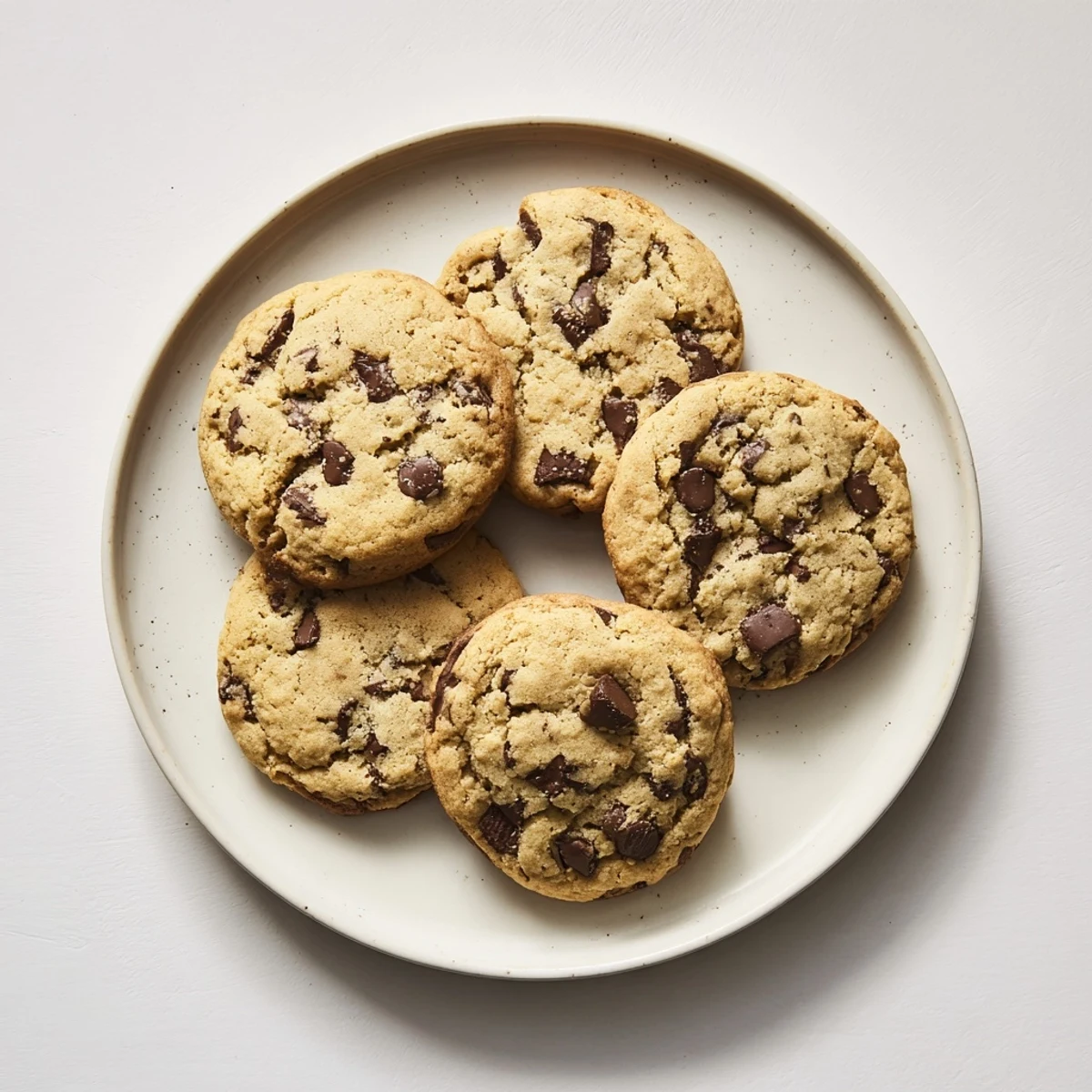 Freshly baked nut free chocolate chip cookies with melty chocolate chips cooling on wire rack
