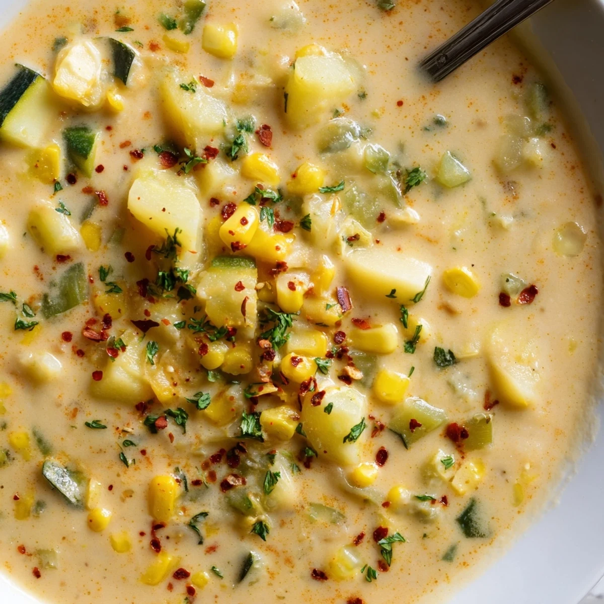 Hearty Potato Corn Zucchini Soup