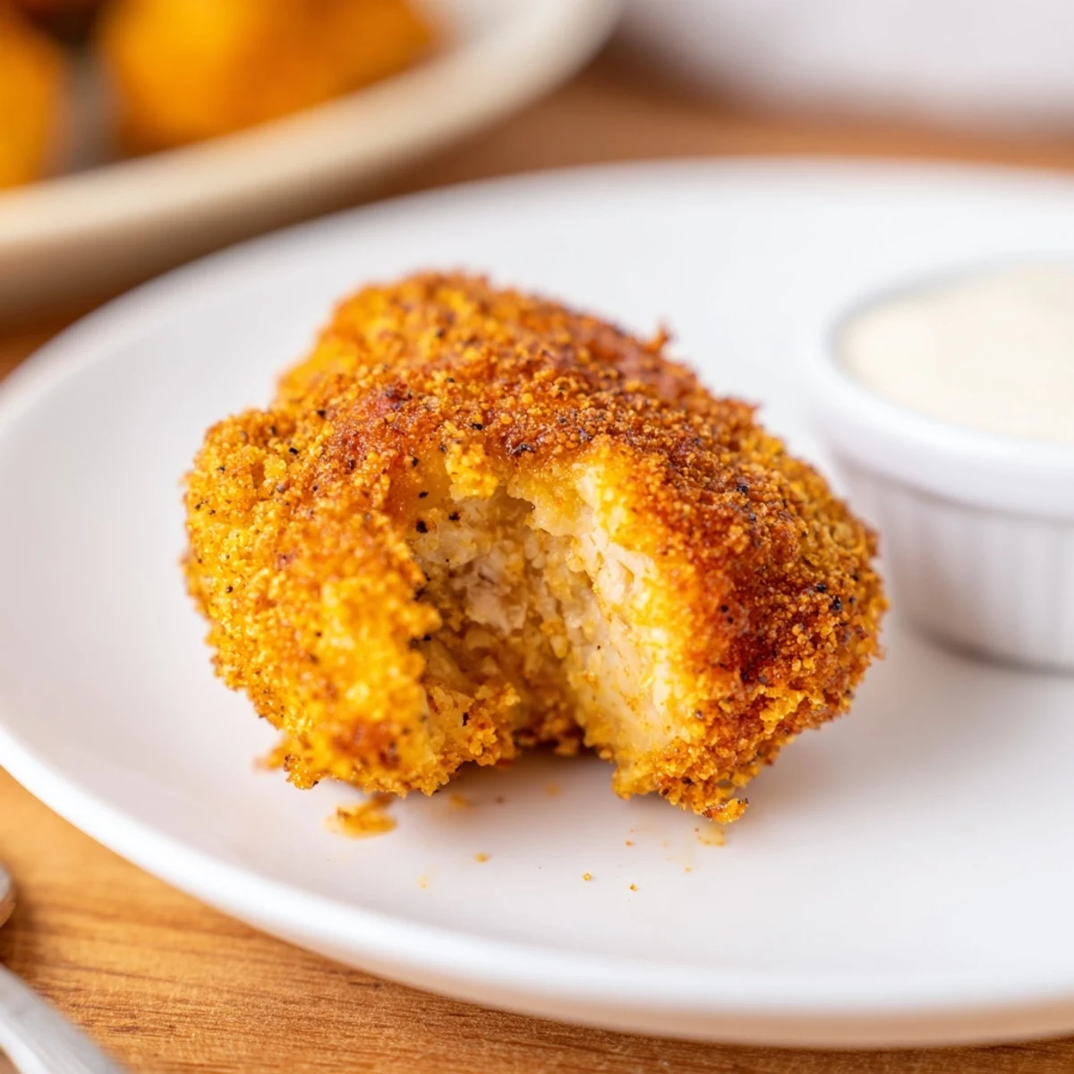 Crispy golden Chicken Bites piled on plate, steaming, perfect for parties