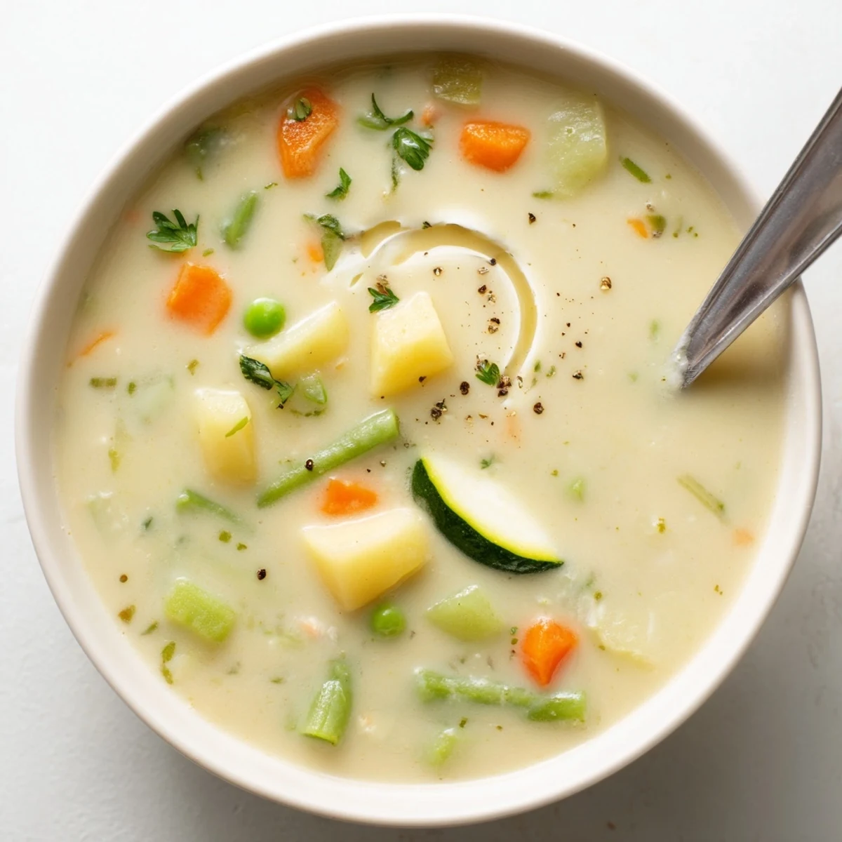 Creamy Vegetable Soup Recipe for cool evenings, rich, blended with tender vegetables