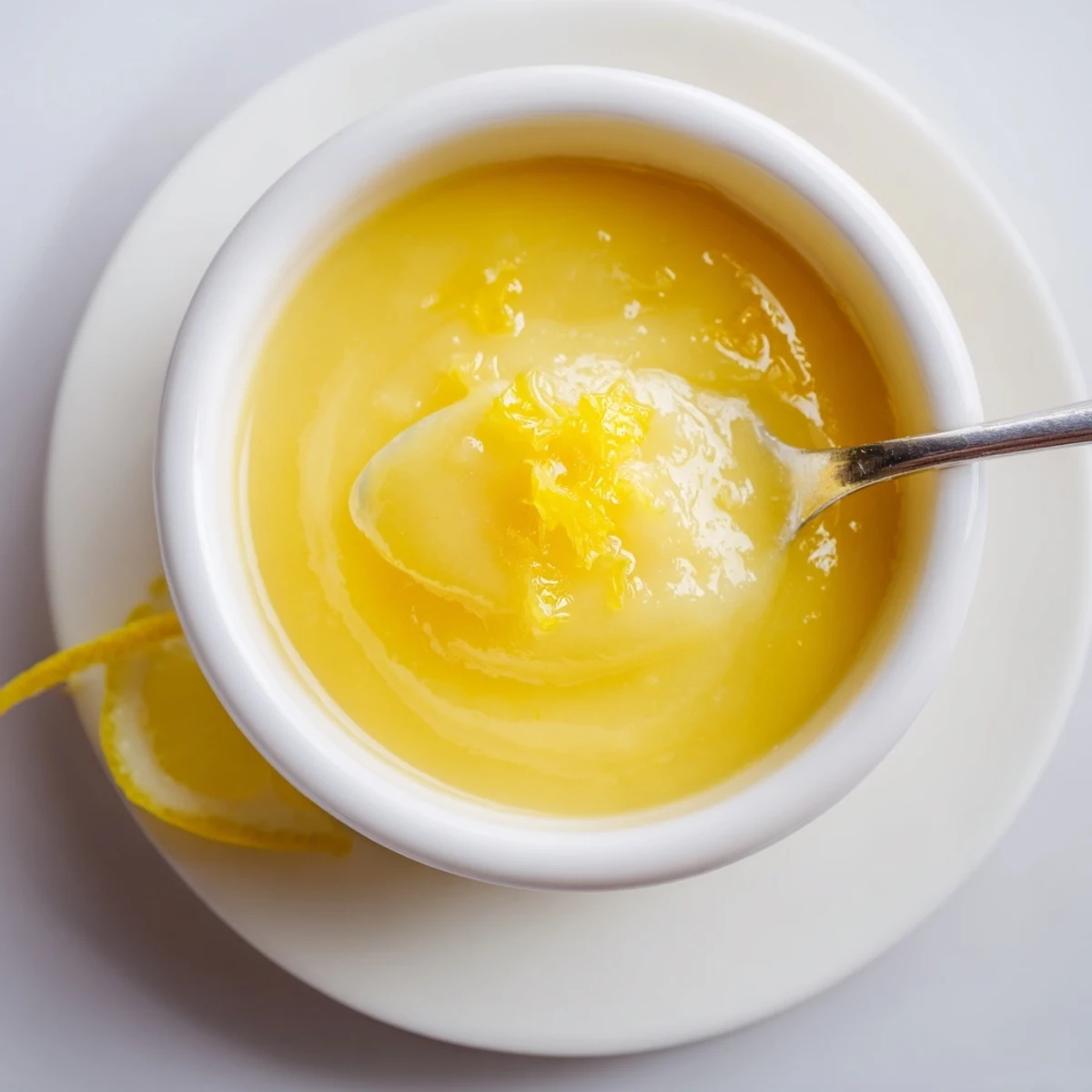 Zesty Lemon Curd Recipe spooned warm over plain yogurt, velvety, fragrant