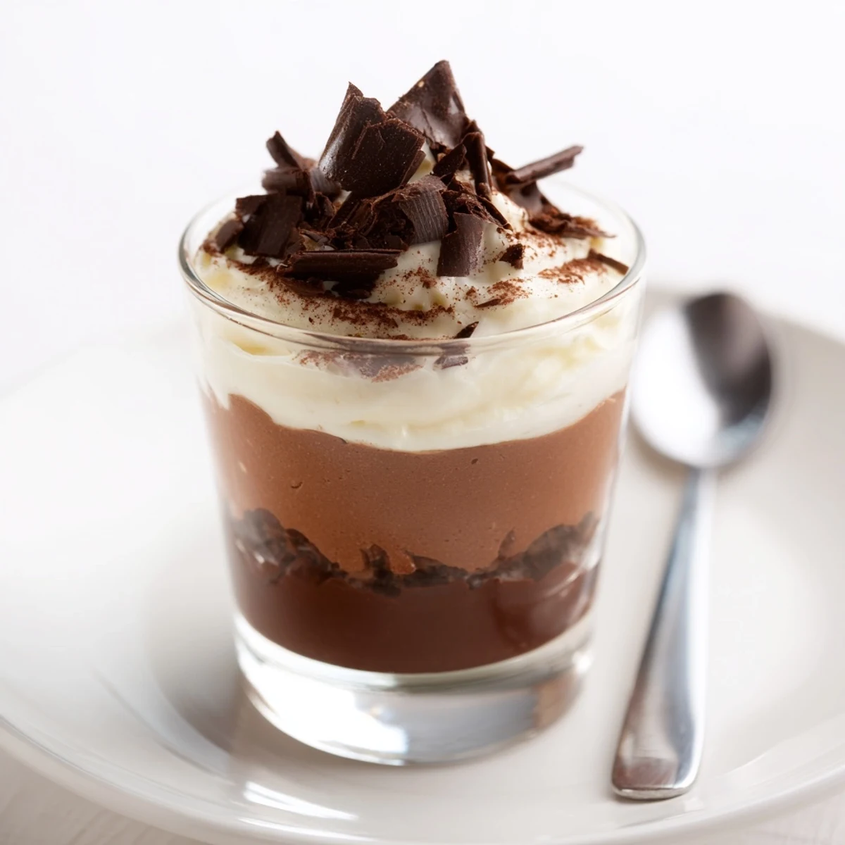 Decadent Triple Chocolate Mousse Cups served in small glasses, perfect after-dinner treat.