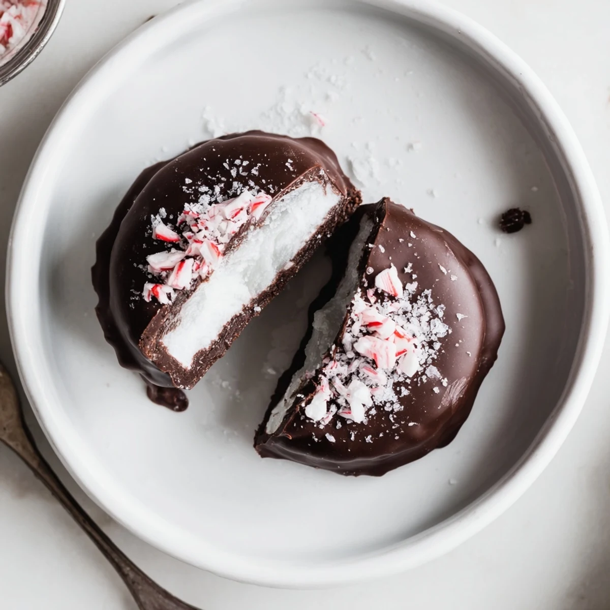 Homemade Peppermint Patties chilled and glossy, perfect after-dinner minty bites.