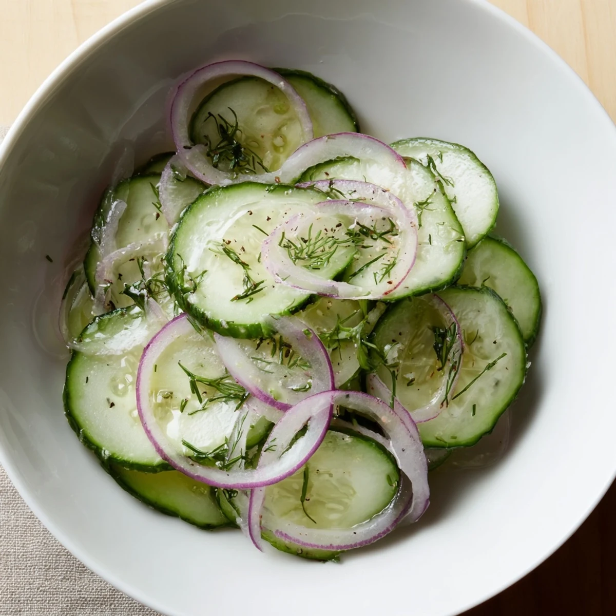 Simple Cucumber Salad ready in ten minutes, refreshing alongside grilled chicken